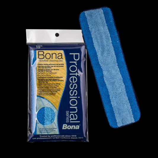 Bona - Pro series Microfiber Mop Pad replacement - Blue - 4" x 15"