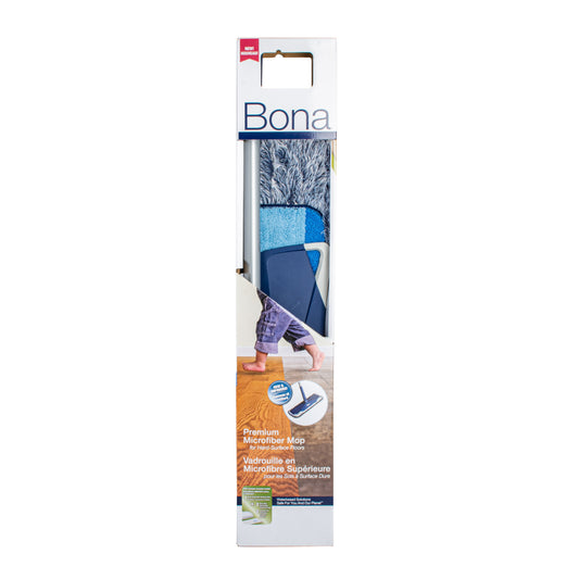 Bona - Mop with telesopic 60" handle, microfiber pad & dusting pad - 4" X 15"