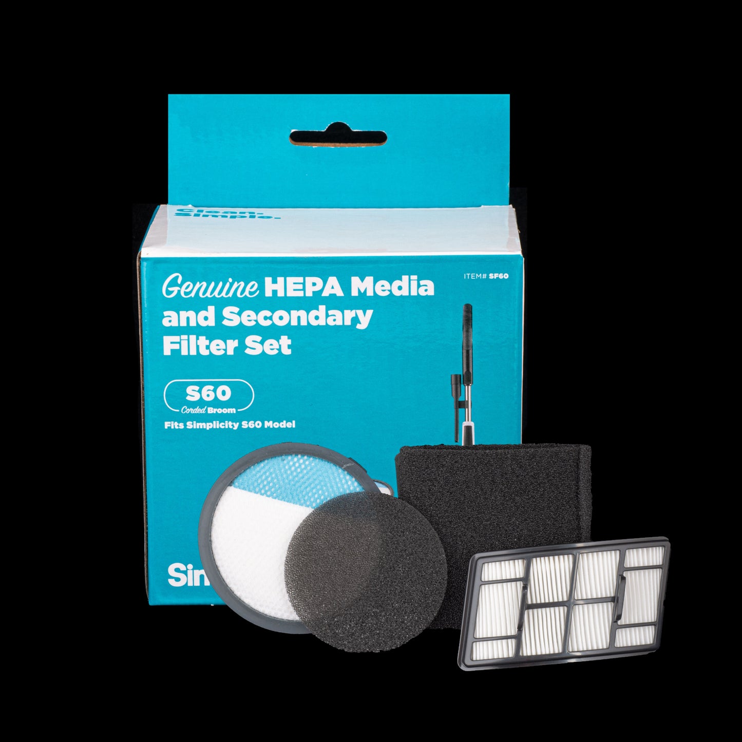 Filter - HEPA - Broom - Riccar / Simplicity S60 vacuum - 4 piece filter set